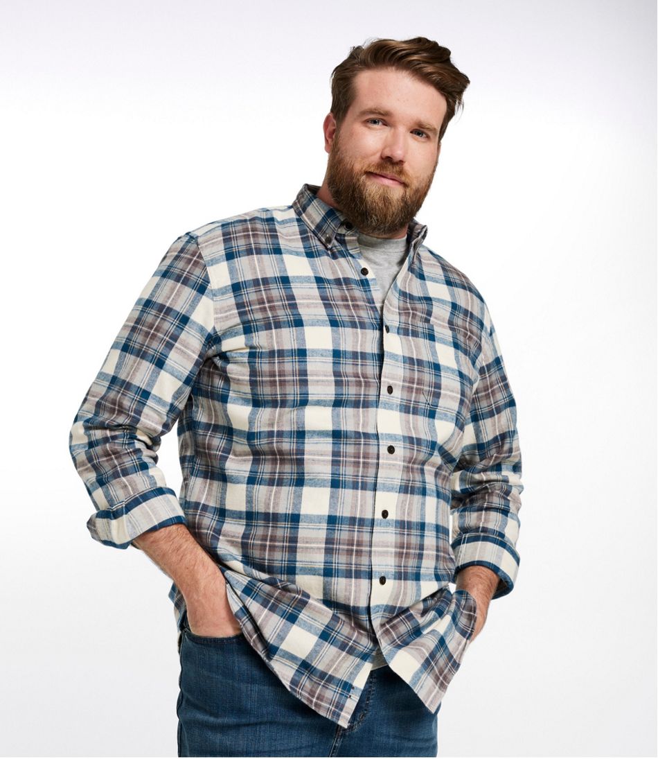 L.L.BeanMen's Scotch Plaid Flannel Shirt, Slightly Fitted