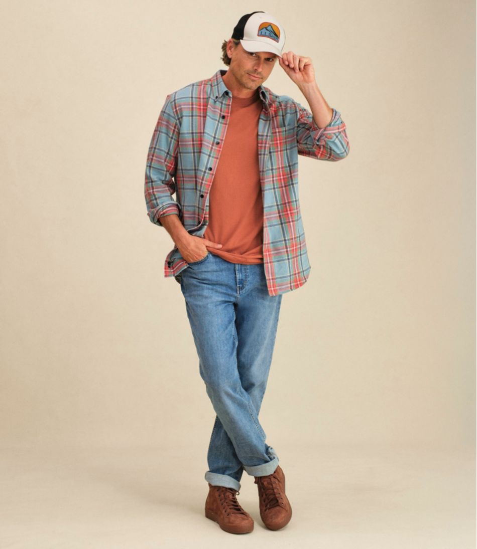 L.L.BeanMen's Scotch Plaid Flannel Shirt, Slightly Fitted