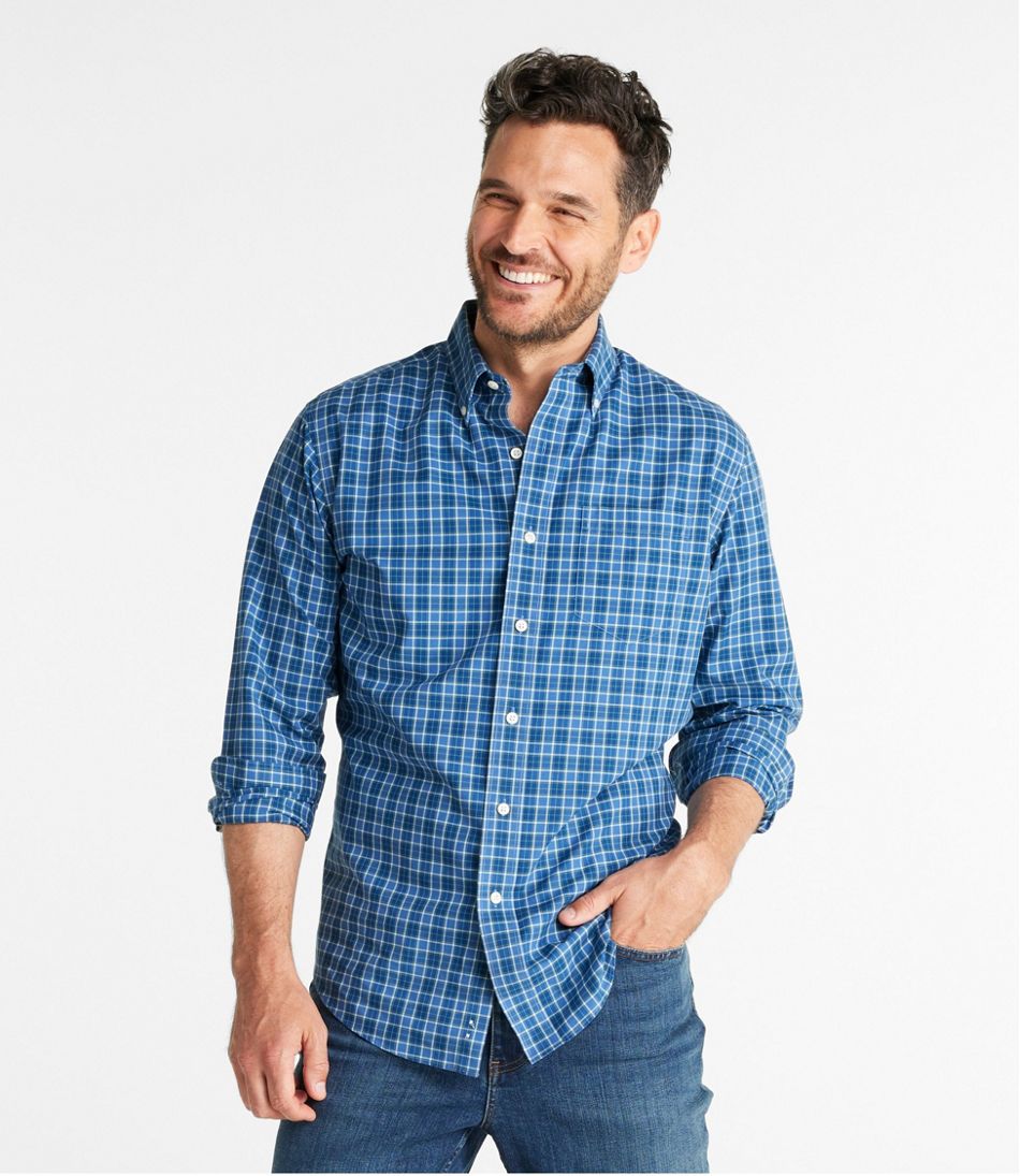 L.L.BeanMen's Wrinkle-Free Kennebunk Sport Shirt, Slightly Fitted Check