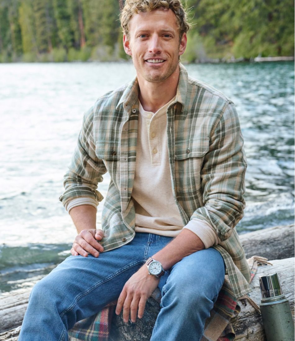 L.L.BeanMen's 1912 Field Flannel Shirt, Slightly Fitted Untucked Fit, Plaid
