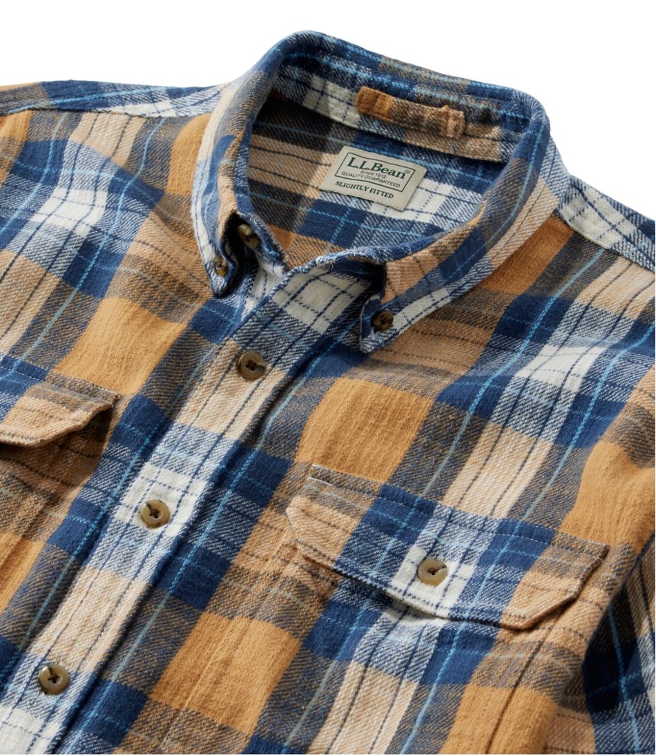 L.L.BeanMen's 1912 Field Flannel Shirt, Slightly Fitted Untucked Fit, Plaid