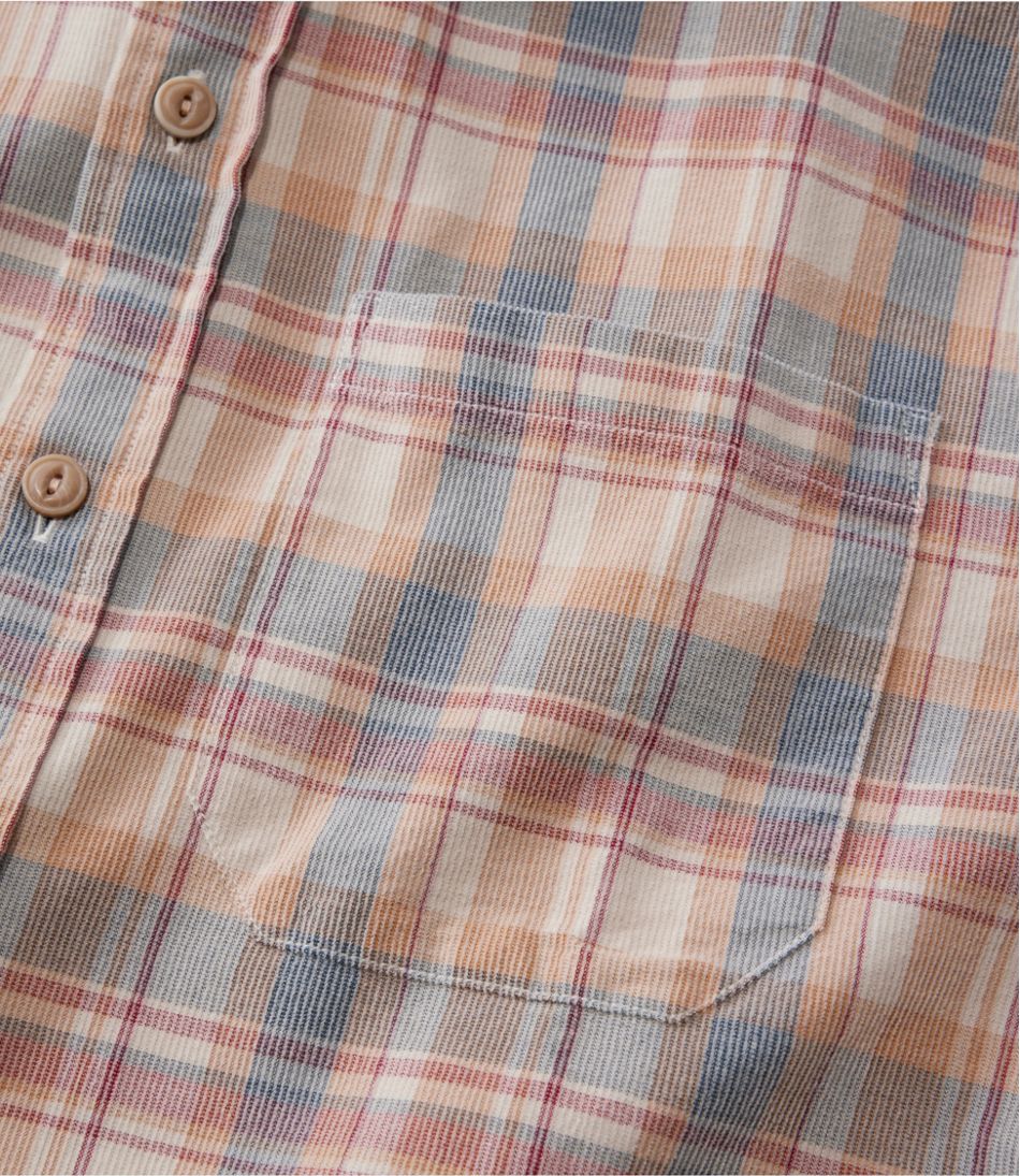 L.L.BeanMen's Sunwashed Corduroy Shirt, Slightly Fitted Untucked Fit, Plaid