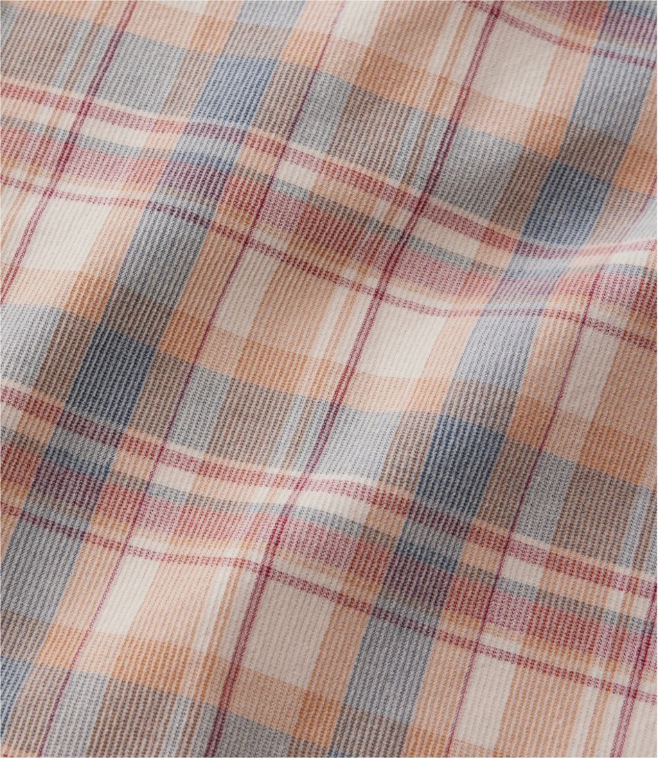 L.L.BeanMen's Sunwashed Corduroy Shirt, Slightly Fitted Untucked Fit, Plaid