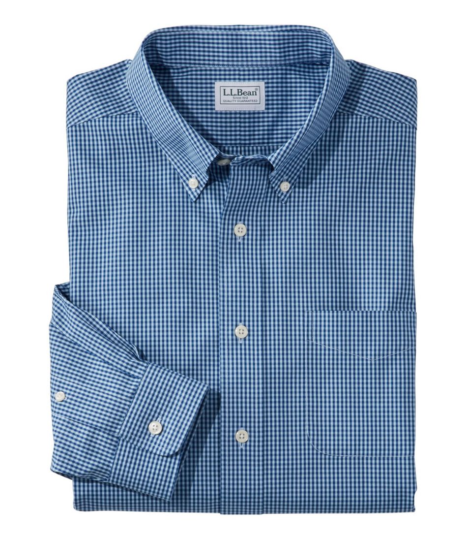 L.L.BeanMen's Wrinkle-Free Pinpoint Oxford Cloth Shirt, Traditional Fit Tattersall