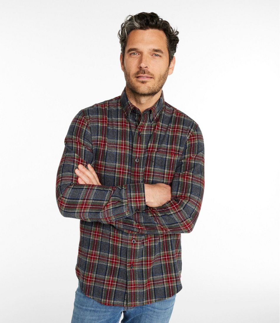 L.L.BeanMen's Scotch Plaid Flannel Shirt, Slim Fit