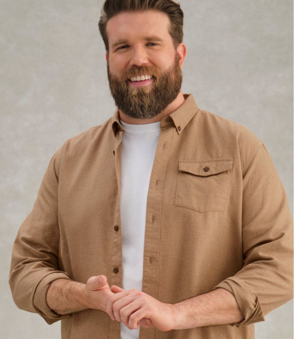 L.L.BeanMen's Brushed Jaspé Twill Shirt, Traditional Untucked Fit