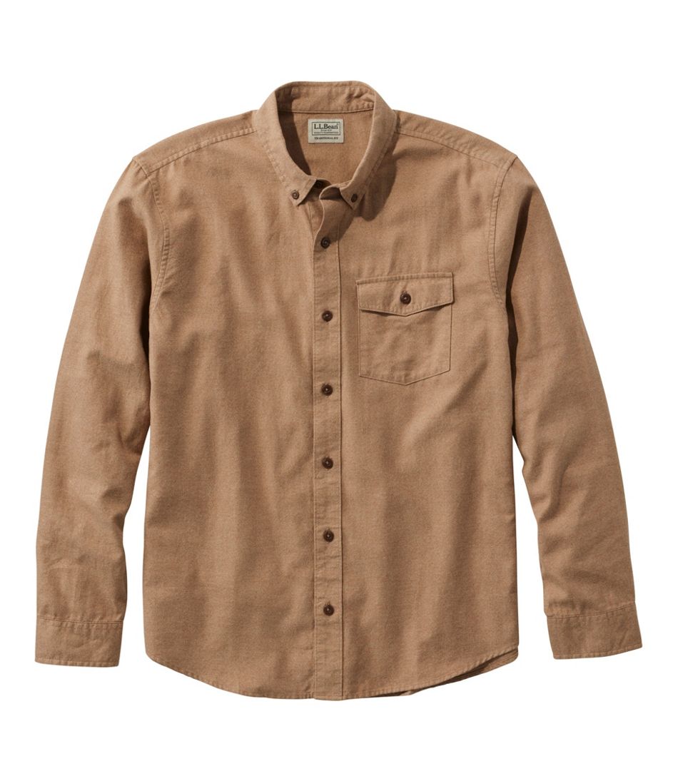 L.L.BeanMen's Brushed Jaspé Twill Shirt, Traditional Untucked Fit