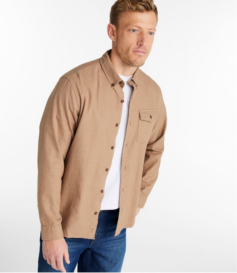 L.L.BeanMen's Brushed Jaspé Twill Shirt, Traditional Untucked Fit