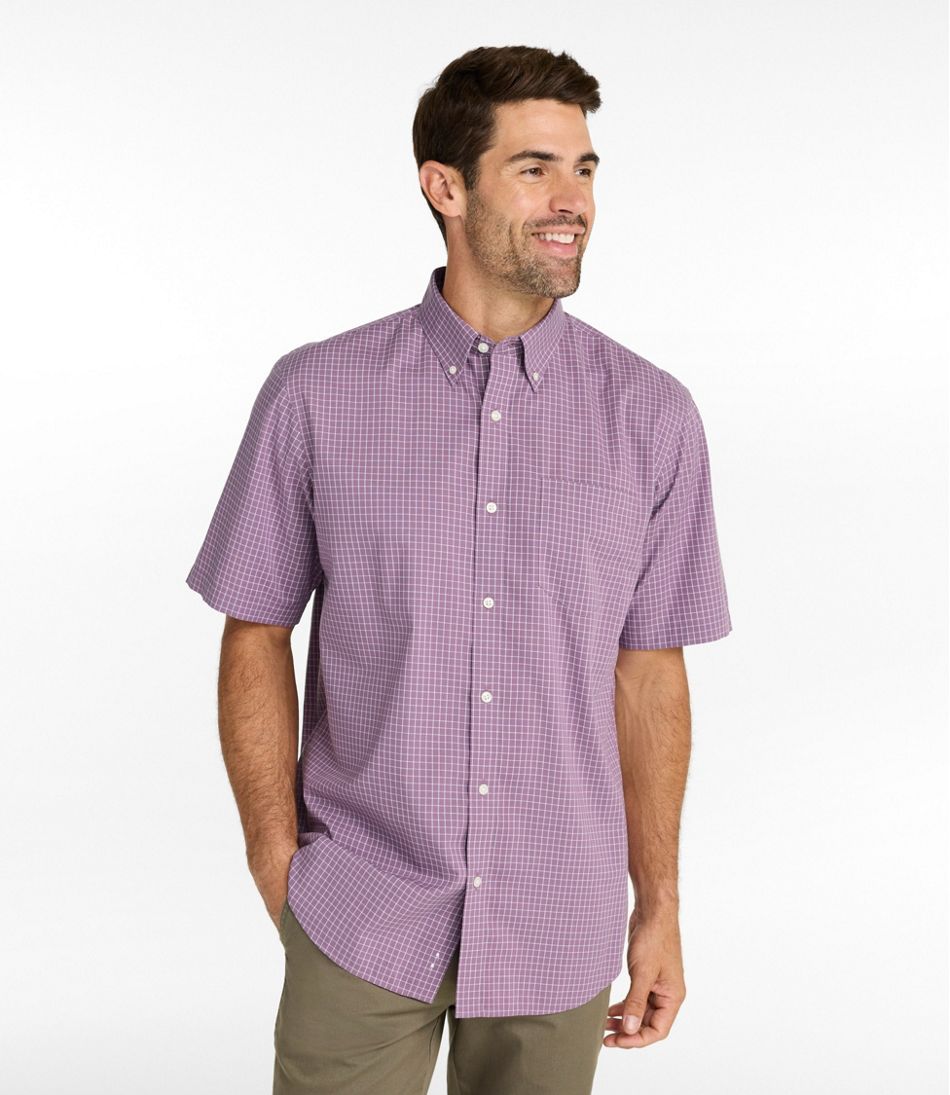 L.L.BeanMen's Wrinkle-Free Kennebunk Sport Shirt, Traditional Fit Short-Sleeve Check