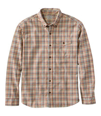 L.L.BeanMen's Brushed Jaspé Twill Shirt, Plaid, Traditional Untucked Fit