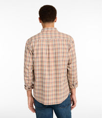 L.L.BeanMen's Brushed Jaspé Twill Shirt, Plaid, Traditional Untucked Fit