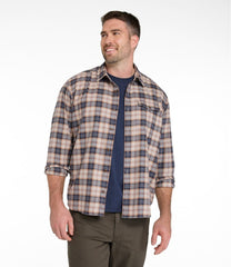 L.L.BeanMen's Brushed Jaspé Twill Shirt, Plaid, Traditional Untucked Fit