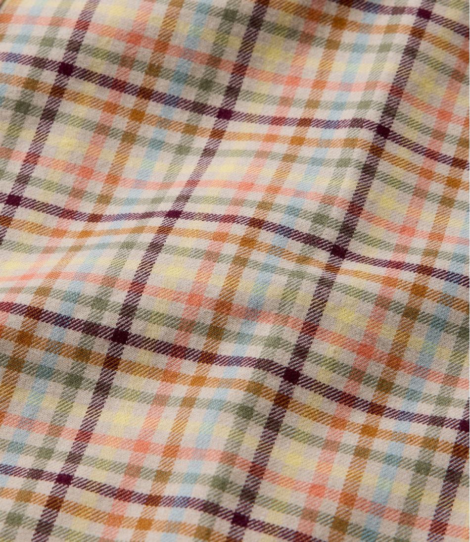 L.L.BeanMen's Brushed Jaspé Twill Shirt, Plaid, Traditional Untucked Fit