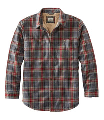 L.L.BeanMen's Sherpa-Lined Scotch Plaid Shirt, Slightly Fitted