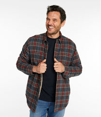 L.L.BeanMen's Sherpa-Lined Scotch Plaid Shirt, Slightly Fitted