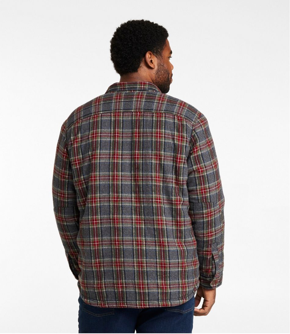 L.L.BeanMen's Sherpa-Lined Scotch Plaid Shirt, Slightly Fitted