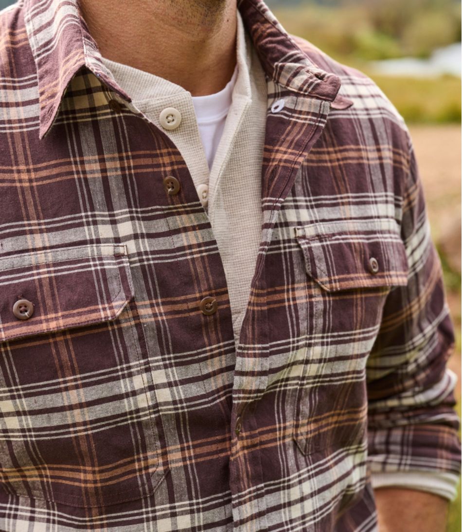 L.L.BeanMen's Stonecoast Hemp Shirt, Long-Sleeve, Slightly Fitted Untucked Fit