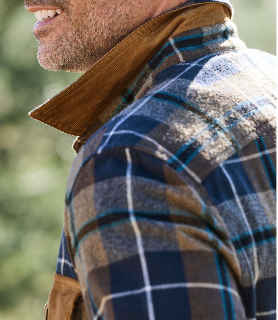 L.L.BeanMen's Scotch Plaid Flannel Shirt, Snap-Front, Slightly Fitted Untucked Fit
