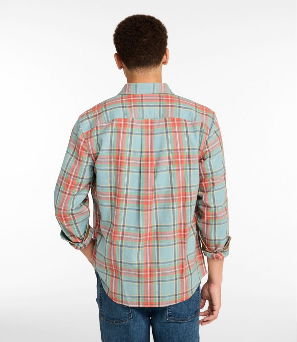 L.L.BeanMen's Scotch Plaid Flannel Shirt, Snap-Front, Slightly Fitted Untucked Fit