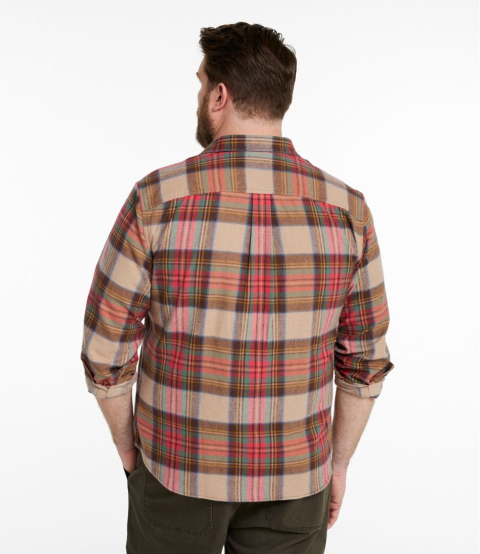 L.L.BeanMen's Scotch Plaid Flannel Shirt, Snap-Front, Slightly Fitted Untucked Fit