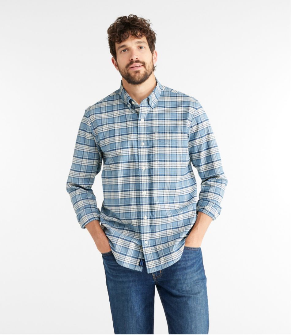L.L.BeanMen's Comfort Stretch® Oxford Shirt, Traditional Untucked Fit, Plaid