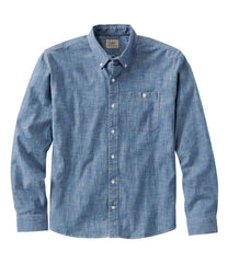 L.L.BeanMen's Comfort Stretch® Chambray Shirt, Traditional Untucked Fit, Long-Sleeve