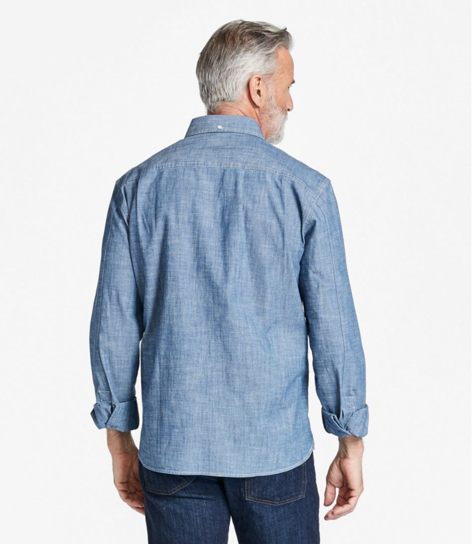 L.L.BeanMen's Comfort Stretch® Chambray Shirt, Traditional Untucked Fit, Long-Sleeve