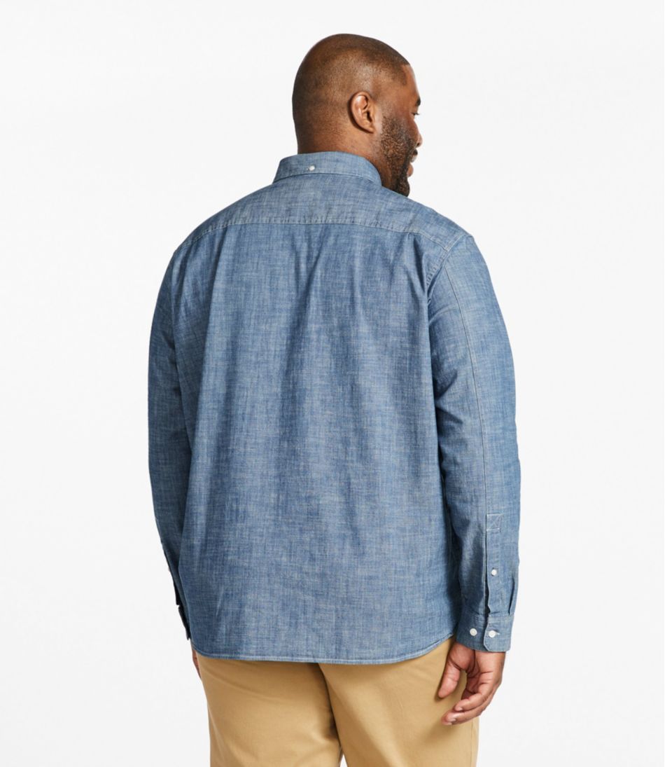 L.L.BeanMen's Comfort Stretch® Chambray Shirt, Traditional Untucked Fit, Long-Sleeve