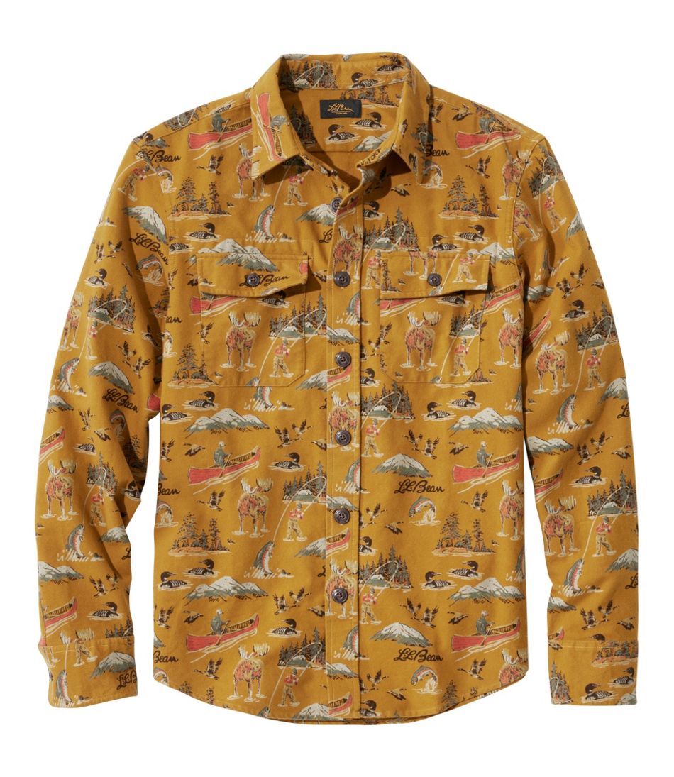 L.L.BeanMen's Signature 1933 Chamois Cloth Shirt, Slim Fit, Pattern