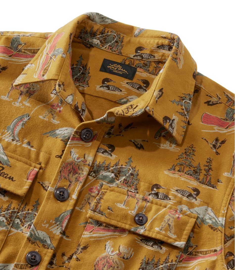 L.L.BeanMen's Signature 1933 Chamois Cloth Shirt, Slim Fit, Pattern