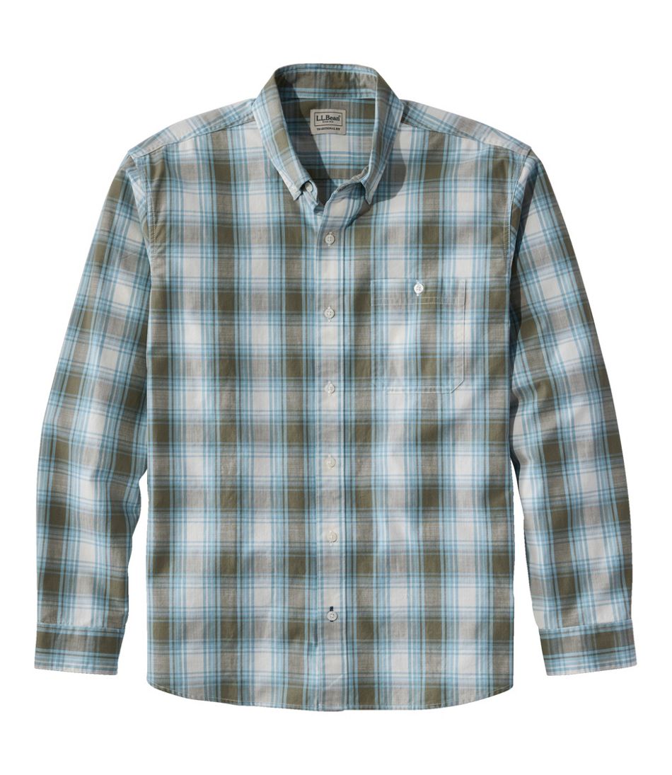 L.L.BeanMen's Comfort Stretch® Chambray Shirt, Traditional Untucked Fit, Long-Sleeve, Print