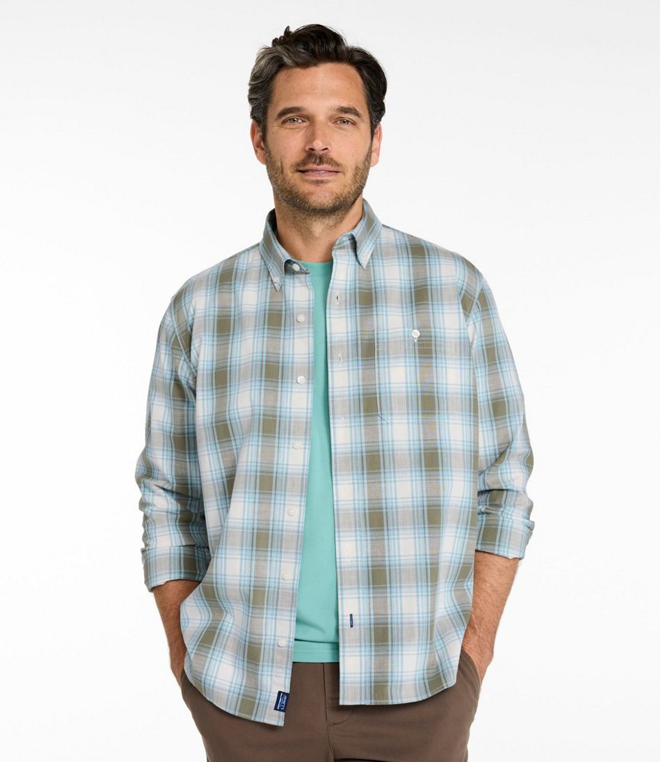 L.L.BeanMen's Comfort Stretch® Chambray Shirt, Traditional Untucked Fit, Long-Sleeve, Print