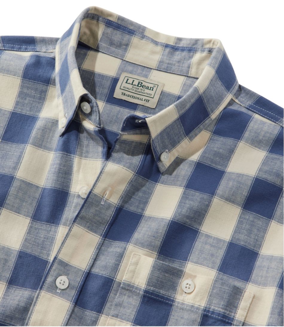 L.L.BeanMen's Comfort Stretch® Chambray Shirt, Traditional Untucked Fit, Long-Sleeve, Print