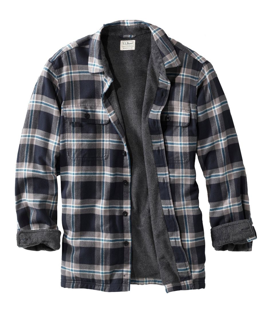 L.L.BeanMen's Fleece-Lined Flannel Shirt, Traditional Fit