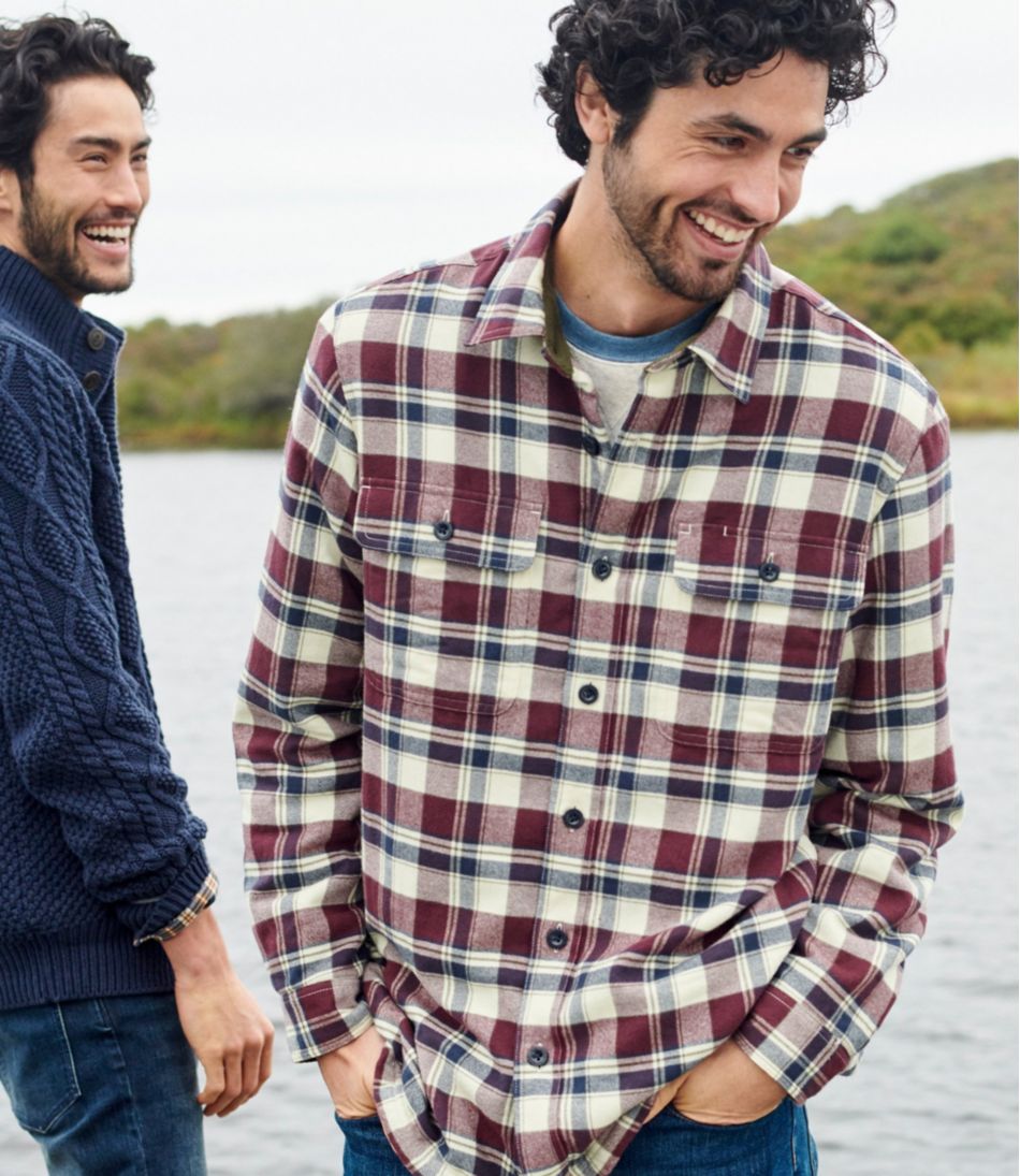 L.L.BeanMen's Fleece-Lined Flannel Shirt, Traditional Fit