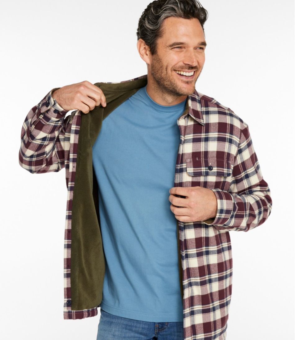 L.L.BeanMen's Fleece-Lined Flannel Shirt, Traditional Fit