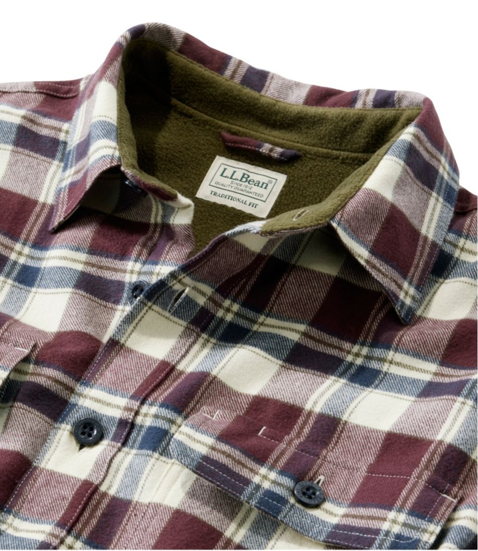 L.L.BeanMen's Fleece-Lined Flannel Shirt, Traditional Fit