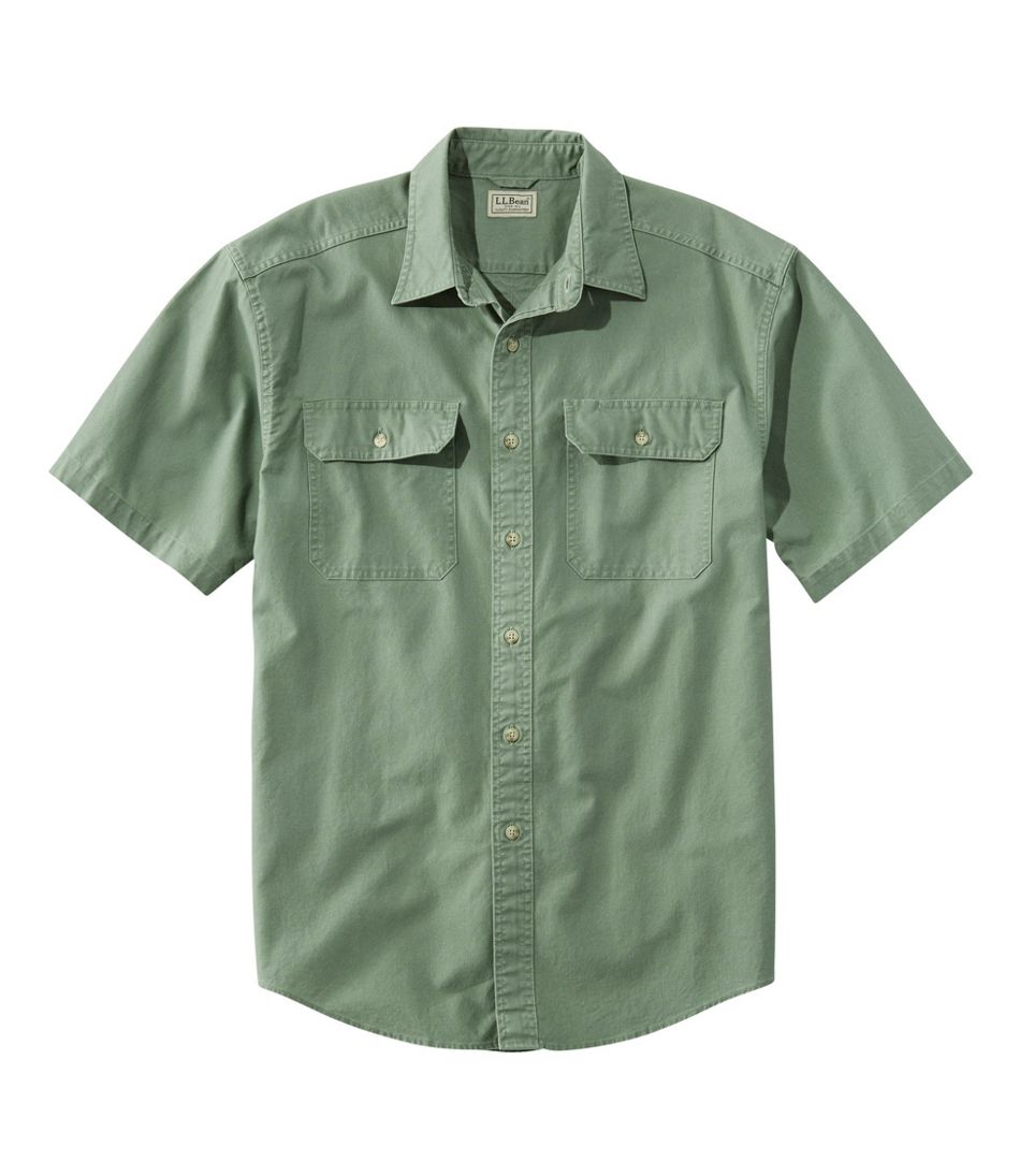 L.L.BeanMen's Sunwashed Canvas Shirt, Traditional Fit Short-Sleeve