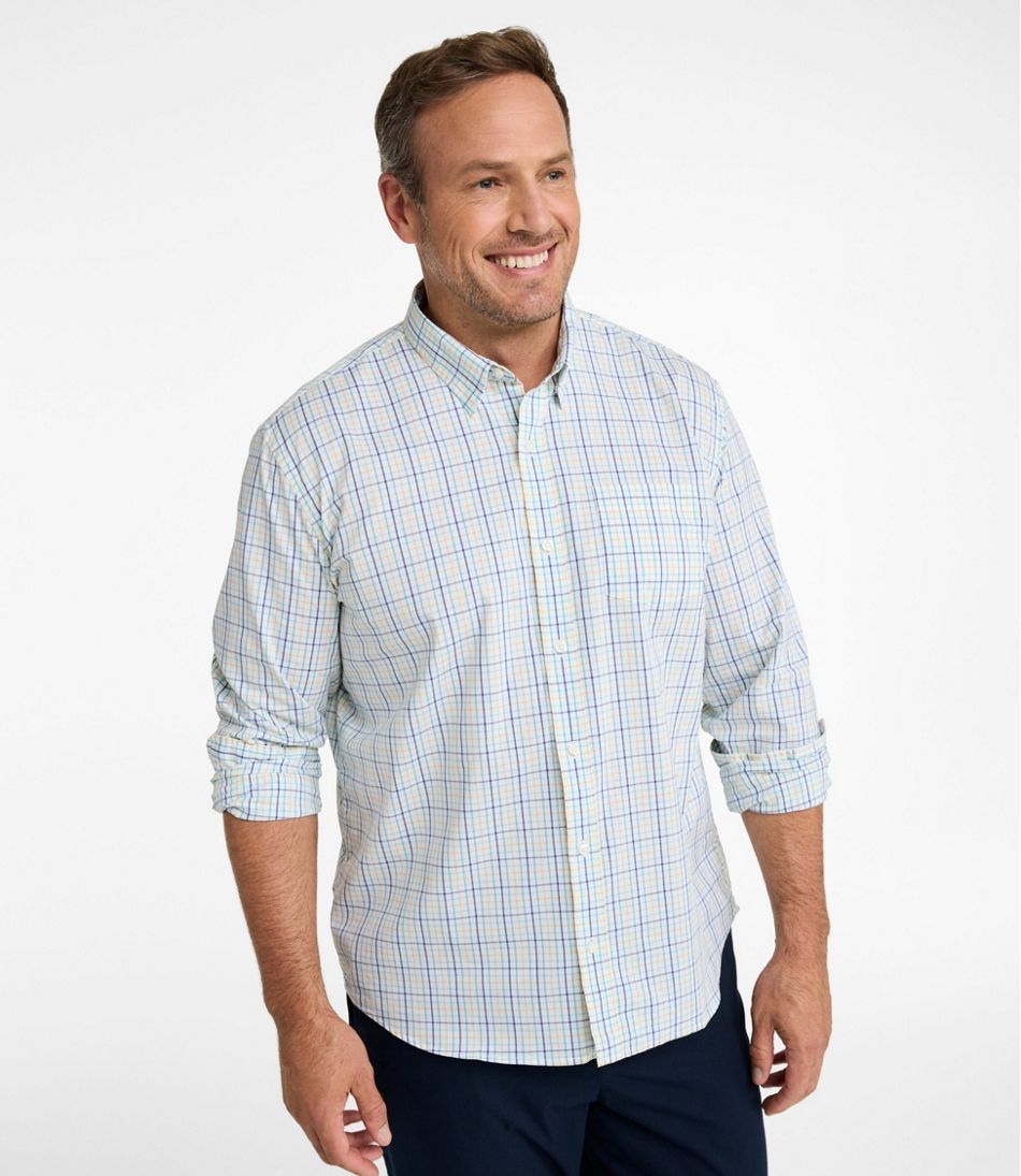 L.L.BeanMen's Comfort Stretch Performance® Shirt, Long-Sleeve, Slightly Fitted Untucked Fit, Plaid