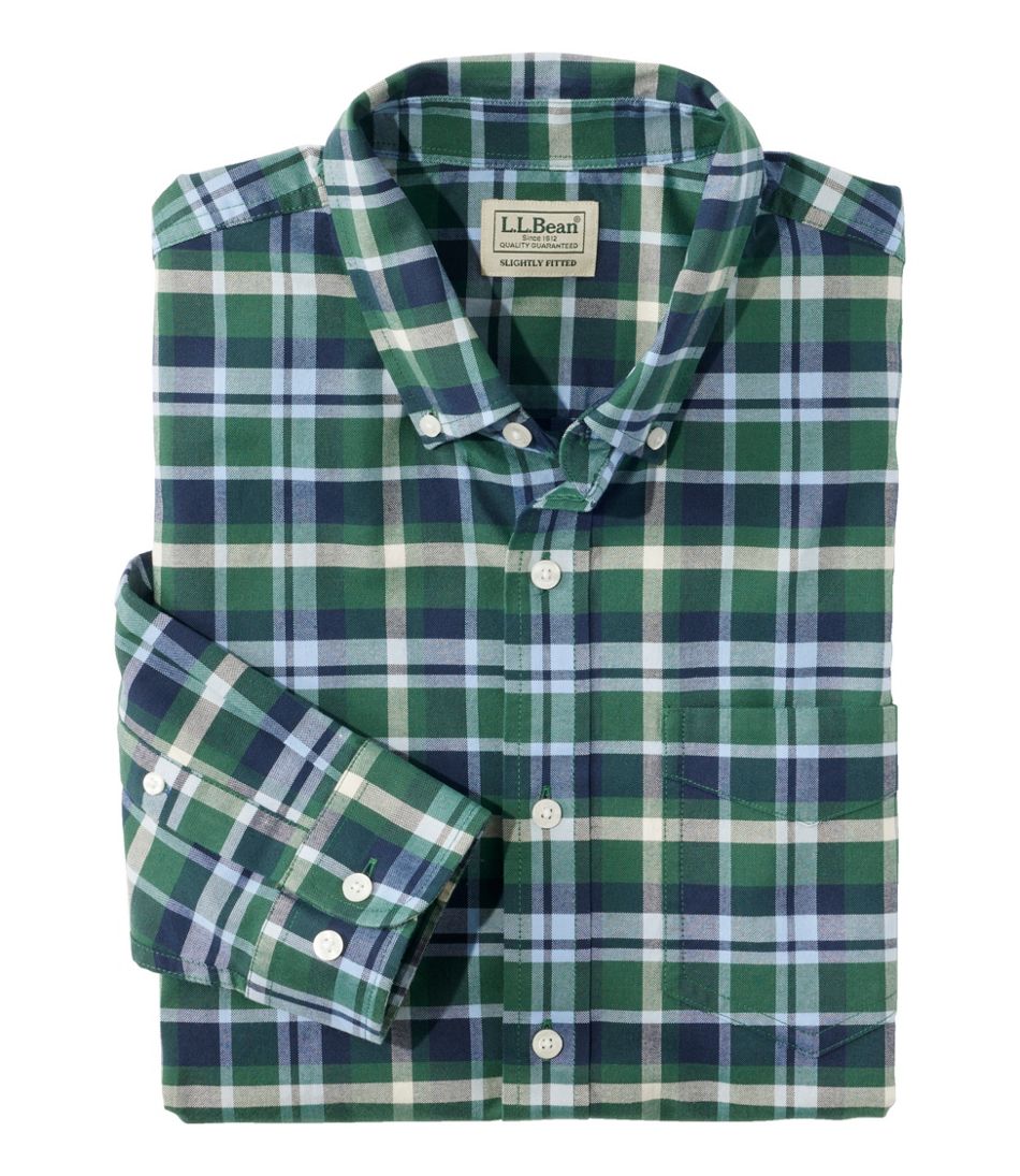 L.L.BeanMen's Comfort Stretch® Oxford Shirt, Slightly Fitted Untucked Fit, Plaid