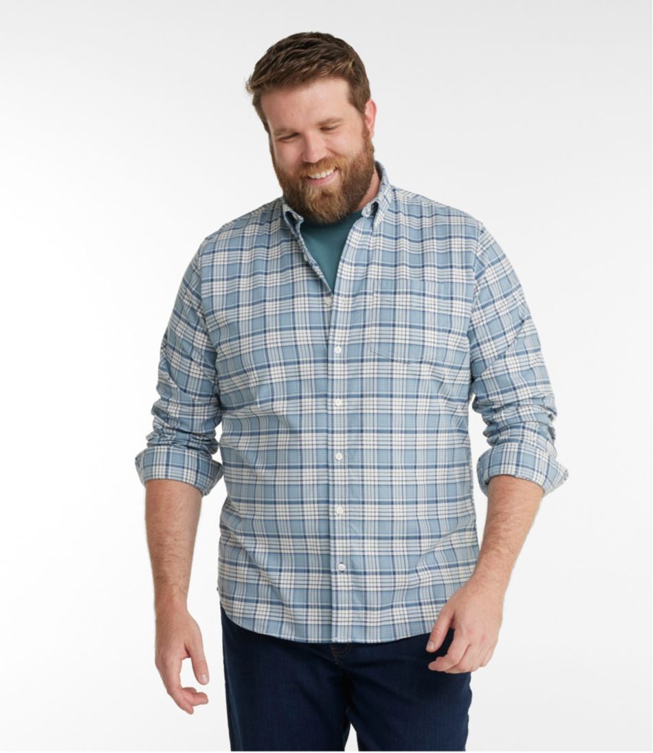 L.L.BeanMen's Comfort Stretch® Oxford Shirt, Slightly Fitted Untucked Fit, Plaid