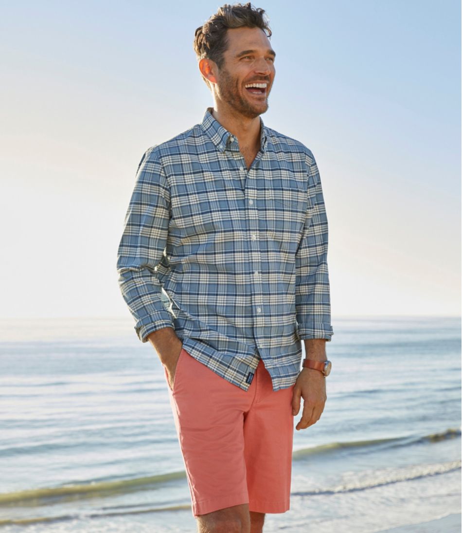 L.L.BeanMen's Comfort Stretch® Oxford Shirt, Slightly Fitted Untucked Fit, Plaid
