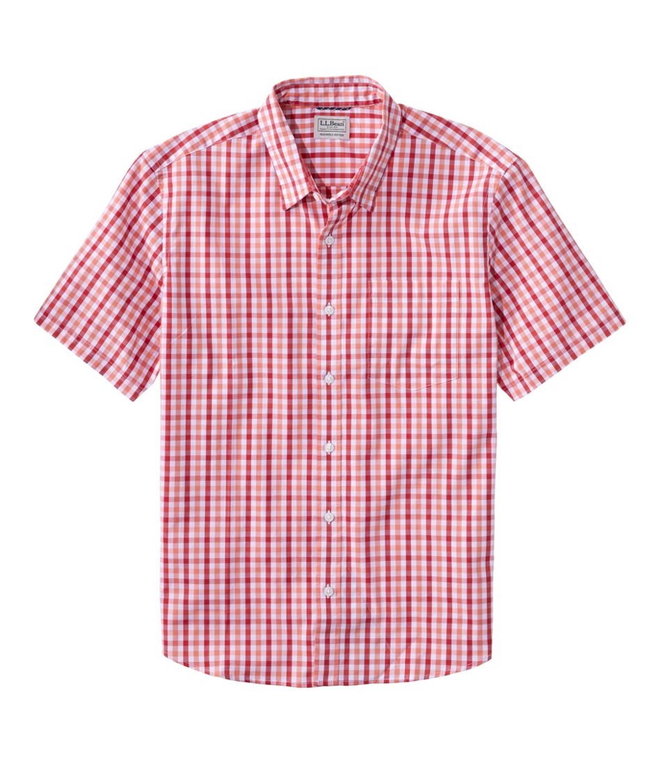 L.L.BeanMen's Comfort Stretch Performance® Shirt, Short-Sleeve, Slightly Fitted Untucked Fit, Plaid