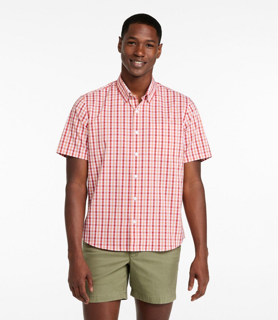 L.L.BeanMen's Comfort Stretch Performance® Shirt, Short-Sleeve, Slightly Fitted Untucked Fit, Plaid