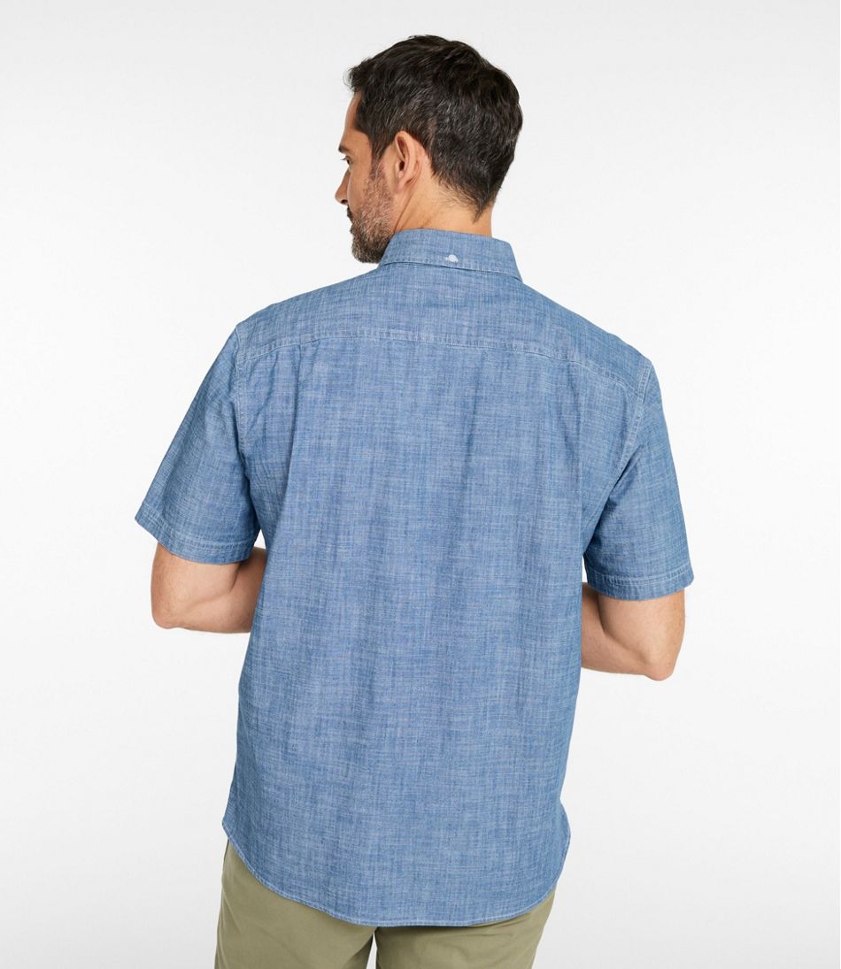 L.L.BeanMen's Comfort Stretch® Chambray Shirt, Traditional Untucked Fit, Short-Sleeve