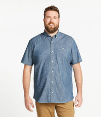 L.L.BeanMen's Comfort Stretch® Chambray Shirt, Traditional Untucked Fit, Short-Sleeve