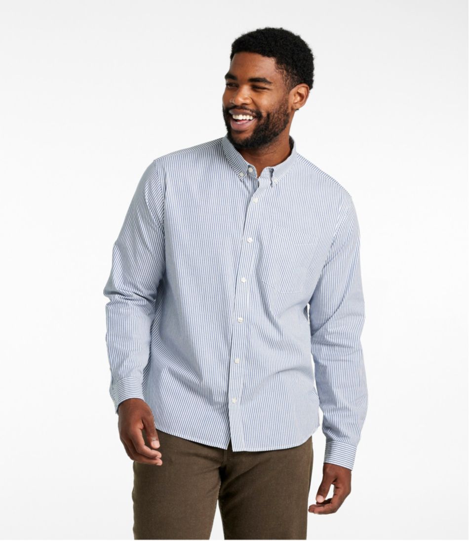 L.L.BeanMen's Signature Stretch Poplin Shirt, Long-Sleeve, Slim Fit