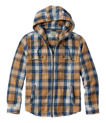 L.L.BeanMen's 1912 Field Flannel Shirt, Hooded, Slightly Fitted Untucked Fit, Plaid