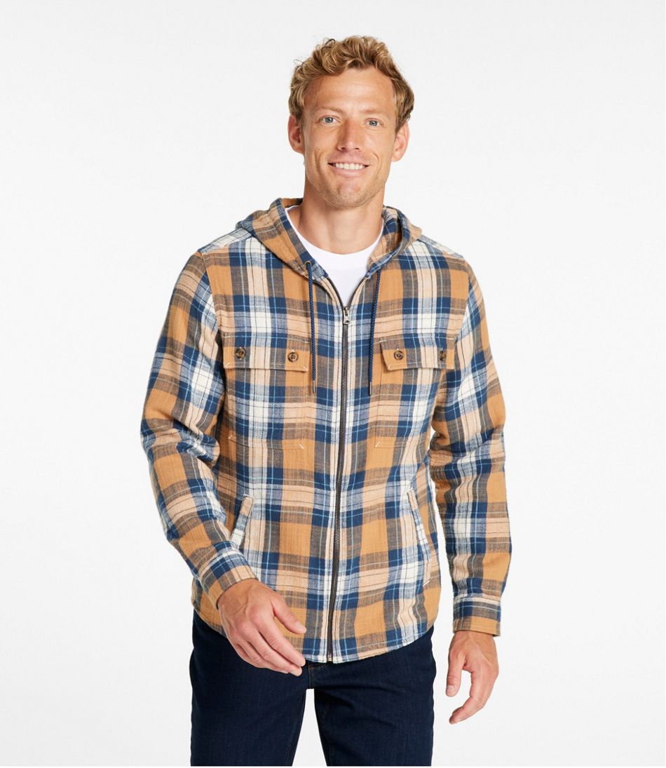 L.L.BeanMen's 1912 Field Flannel Shirt, Hooded, Slightly Fitted Untucked Fit, Plaid