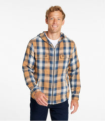 L.L.BeanMen's 1912 Field Flannel Shirt, Hooded, Slightly Fitted Untucked Fit, Plaid